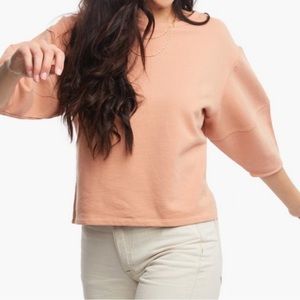 ABLE Norah Puff Sleeve Sweatshirt Pink | M